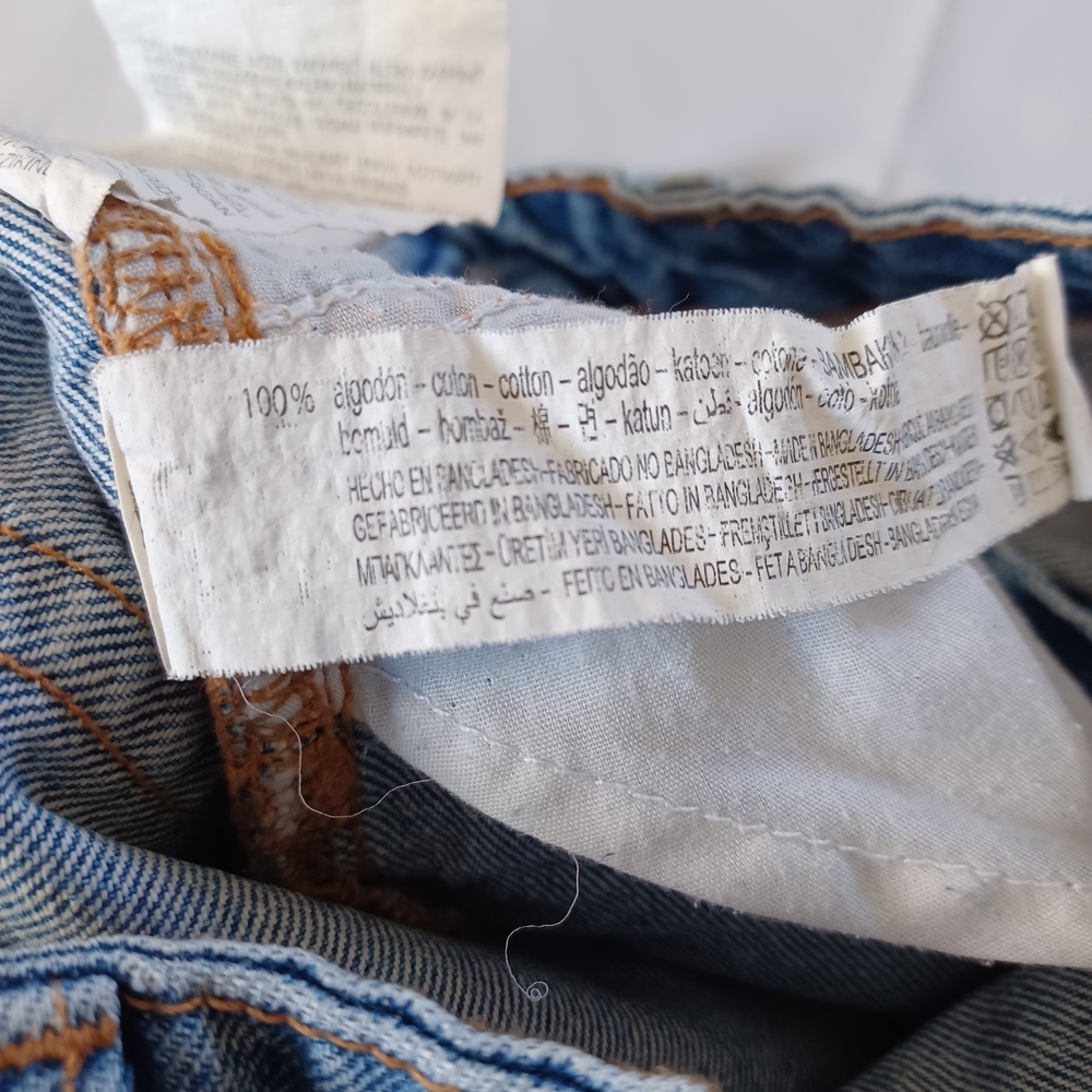 Zara Jeans Wide Leg Rigid Denim 100% Cotton Highrise Light Wash Size 6 29x27.5 - Picture 8 of 11